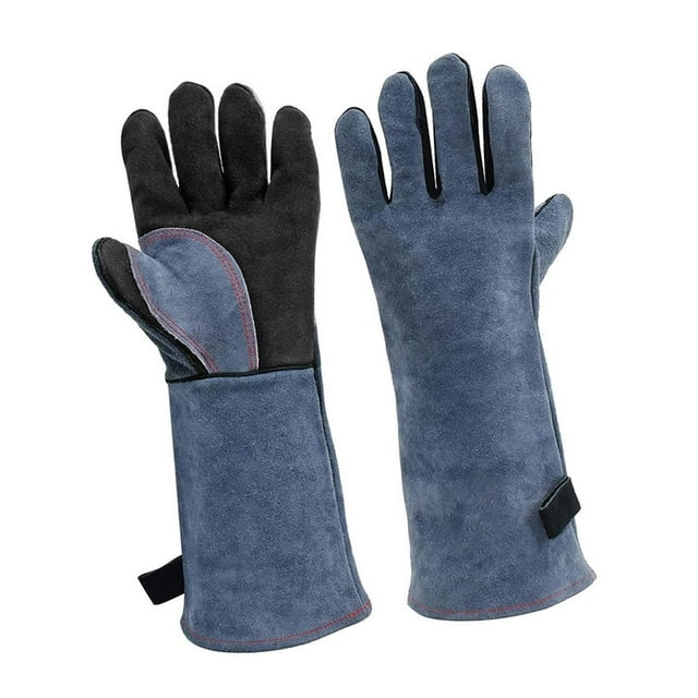 Guantes de soldadura Guantes de trabajo al aire libre Guantes BBQ Resistente al calor para del almacén con mujeres y hombres