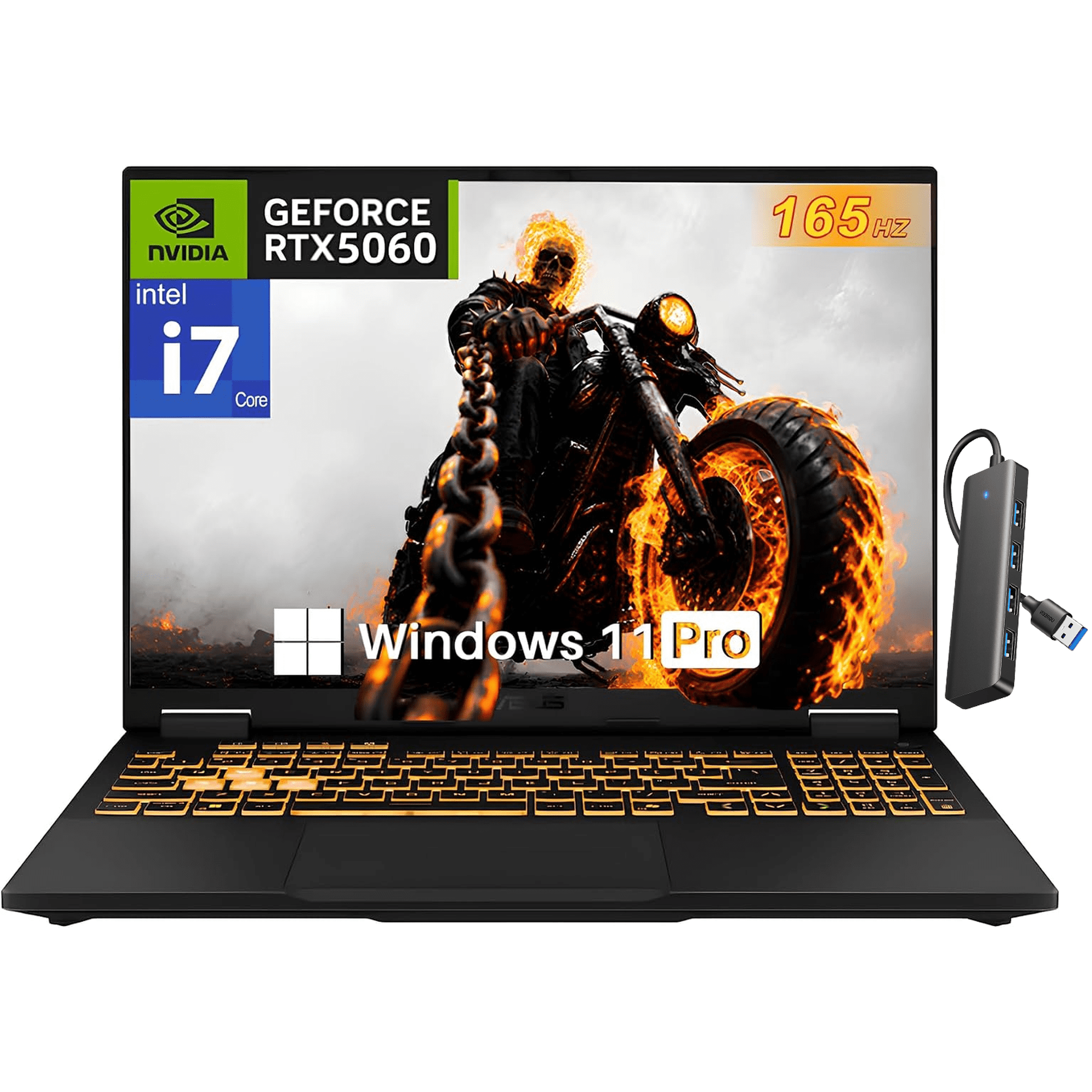 ASUS TUF F16 Gaming Laptop NVIDIA RTX 5060 32GB RAM 1TB Intel i7-14650HX, 16" FHD 165Hz 300 nits IPS Display, DDR5 5600MT/s, Wi-Fi 6E, Bluetooth, Backlit BK, Windows 11 Pro