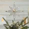 thumbnail image 5 of Christmas Tree Top 11.02×7.87inch Glitter Star Tree Topper Christmas Sparkly Metal 3-D Dimensional Hallow Wire Star Xmas Tree Top Decor Ornament Decorations for Trees, 5 of 7