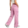 thumbnail image 5 of Efsteb Girls Wide Leg Sweatpants Elastic Waisted Baggy Sweat Pants Straight Leg Athletic Joggers with Pockets (Rose Gold,5-6Years), 5 of 8