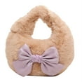 thumbnail image 2 of Sac de Courses en Fourrure pour Dames Sac à Poignet Mignon Sac à Main Moelleux, 2 of 8