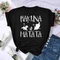thumbnail image 1 of Camiseta con estampado de letras divertidas de Hakuna Matata para mujer, camisetas gráficas Kawaii de dibujos animados de Disney el Rey León, camiseta informal Harajuku para mujer, 1 of 5