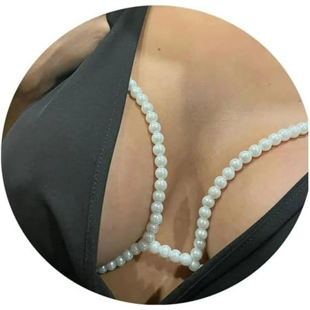XiaoBanDeng Sexy Summer Beach Pearl Body Chain Jewelry - Trendy Waist Bra Chain Necklace for Women