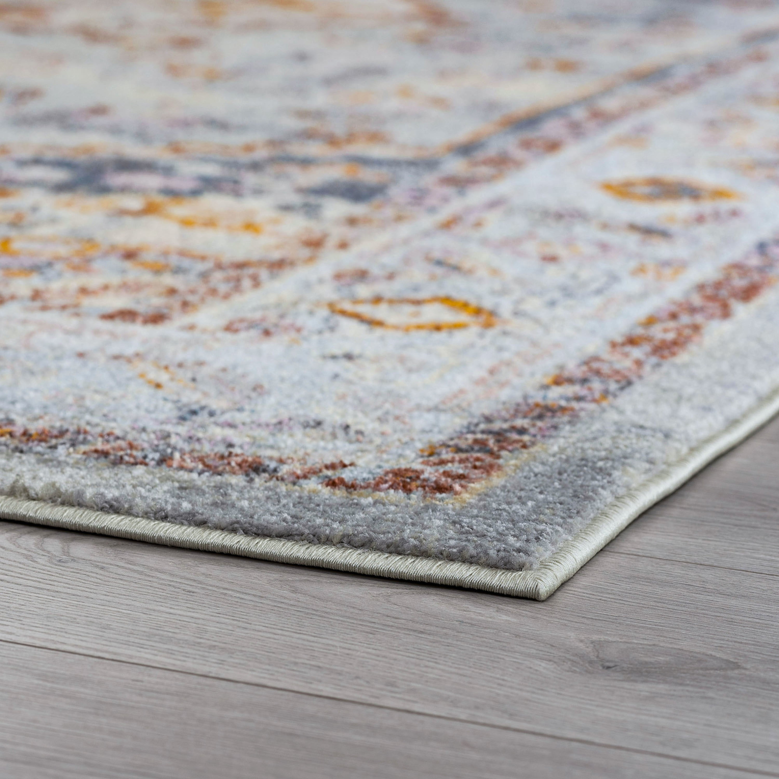 Bliss Rugs Oriental Rug Traditional Indoor Runner Rug for Hallway, Entryway, Kitchen, Gray ,2' x 8'