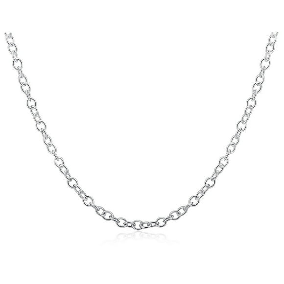 EeaseMX Collar de cadena de plata de ley para hombre de moda