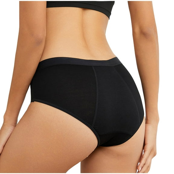 Paiwinds Women's Comfortable Traceless High-Waist Menstrual Underwear Cotton Gusset Leak Proof Period Panties Full Coverage Briefs (1 Pack, S-4XL)