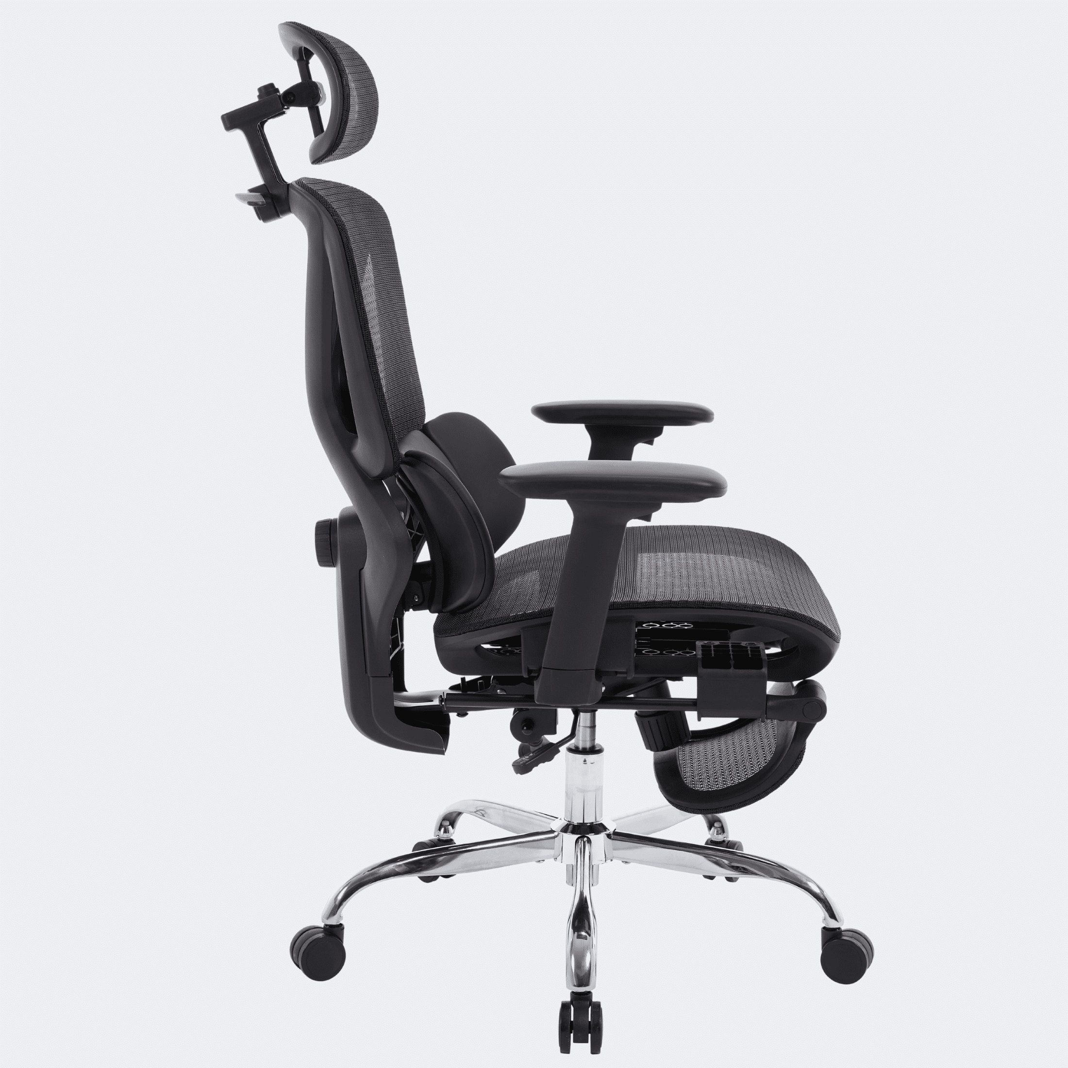 Guyou Ergonomic Office Chair, Mesh Desk Chair with Adjustable 3D Armrests, Lumbar Support, 2D Headrest, Tilt, Black