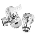 thumbnail image 3 of Adaptador de tubo de entrada de lavadora automática de dos vías para grifo de 2 piezas Accesorios para separador de agua multifunción universal con adaptador de grifo de 4 puntos (plateado), 3 of 7