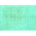thumbnail image 1 of Ahgly Company Machine Washable Indoor Rectangle Persian Turquoise Blue Traditional Area Rugs, 7' x 9', 1 of 4