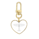 thumbnail image 1 of Llavero de metal en forma de corazón dorado, 1 of 3