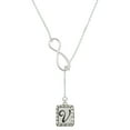 thumbnail image 1 of Delight Jewelry Silvertone Pebble Border Initial - V Silver tone Elegant Infinity Lariat Necklace, 1 of 4