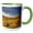 Green/White, variant on 3drose, Bison Grazing in Badlands in Theodore Roosevelt Np, North Dakota, Usa, 11oz Two-tone Black Mug