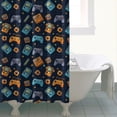 thumbnail image 4 of Retro Consoles Games Icons Blue Pattern Shower Curtain 72"x84" ,Bathroom Decorative Shower Curtains Set with 12 Hooks,Modern Waterproof Washable Shower Curtain, 4 of 6