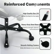 CELTOSS White Office Gaming Chair with Footrest & Lumbar Support, Ergonomic Adjustable Computer Chair with Swivel Seat & Headrest