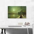 thumbnail image 2 of ARTCANVAS Reflections on the Thames - Westminster 1880 Canvas Art Print by John Atkinson Grimshaw - Size: 26" x 18" (1.50" Deep), 2 of 9