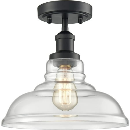 

WANGLight Semi Flush Mount Glass Dome Ceiling Light Fixture Hallway Entryway Cafe Bar Corridor Porch