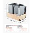 thumbnail image 4 of VEVOR Wood Pullout Trash Can for Kitchen Cabinets, 35 QT x2 Double Under Sink Garbage Waste Recycling Bin, Under Mount Waste Container, with Heavy Duty Metal Soft Close Sliding System and Door Kit, 4 of 9
