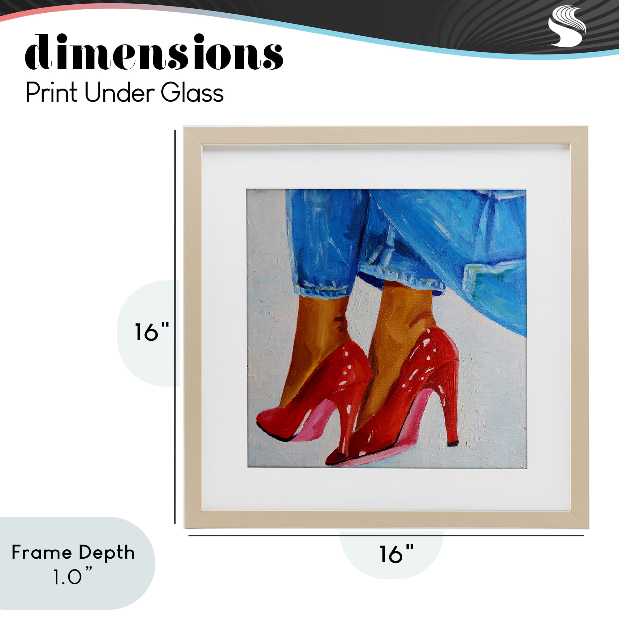 Stupell Industries Glossy Red Pumps & Jeans Birch Framed Print Under Glass, design by Violeta Vollmer