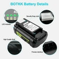 thumbnail image 5 of BOTKK Battery Replacement for Ryobi 40V Battery 6.2Ah OP4040 OP4026 OP4030 OP4050 OP4060A Compatible with Ryobi 40Volt Cordless Tool Lithium ion Battery Packs, 5 of 7