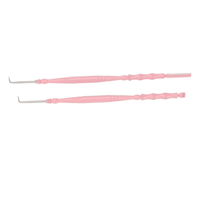 Outil de Perm de Cils, Manche en Forme de Joint de Bambou Double Tête de Lifting des Cils pour Greffer des Cils Colorés, Rose