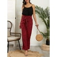 thumbnail image 3 of Sherrylily Women High Waisted Palazzo Pants Belted Wide Leg Long Trousers with Pockets, 3 of 5