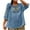 Light Blue, variant on Bovxnpu 3/4 Length Sleeve Womens Tops, Cotton Casual Blouses for Women, Women's Loose Cotton And Linen Shirt With Three Quarter Sleeves Round Neck Top/shirt XXXL