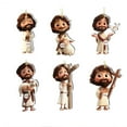 thumbnail image 2 of Hometravel Figure Doll Keychain, 6-piece 2D Acrylic Character Set, Retro Design Pendant for Backpack and Car Mirror, 2 of 9