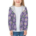 thumbnail image 3 of Kids Zip Up Hoodie for Boys Girls Toddler - Purple Daisies Flowers Lightweight Long Sleeve 18M Boys Girl Clothes, Sun Protection Windproof Jackets Hoodie Sweatshirt, 3 of 7