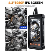 33FT Dual-Lens Borescope, Oiiwak Industrial Endoscope 1080P Video Sewer Pipe Drain Plumbing Wall Inspection Camera Snake with Light IP68 Waterproof, 32GB Card, Toolbox