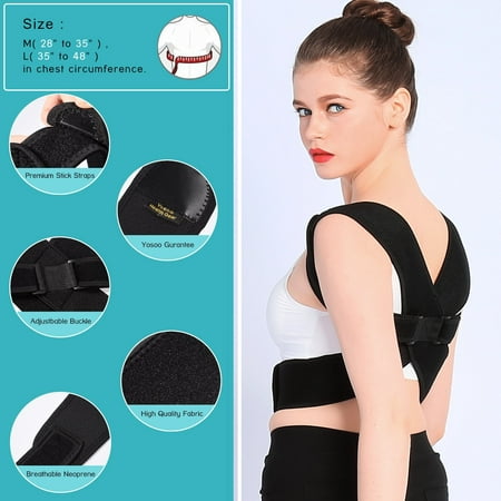 Mens Neck Brace - Posture Corrector Brace And Clavicle Support Straightener For Upper Back Shoulder Forward Head Neck Aid,Improve And Fix Poor Posture For Women Men (M 28
