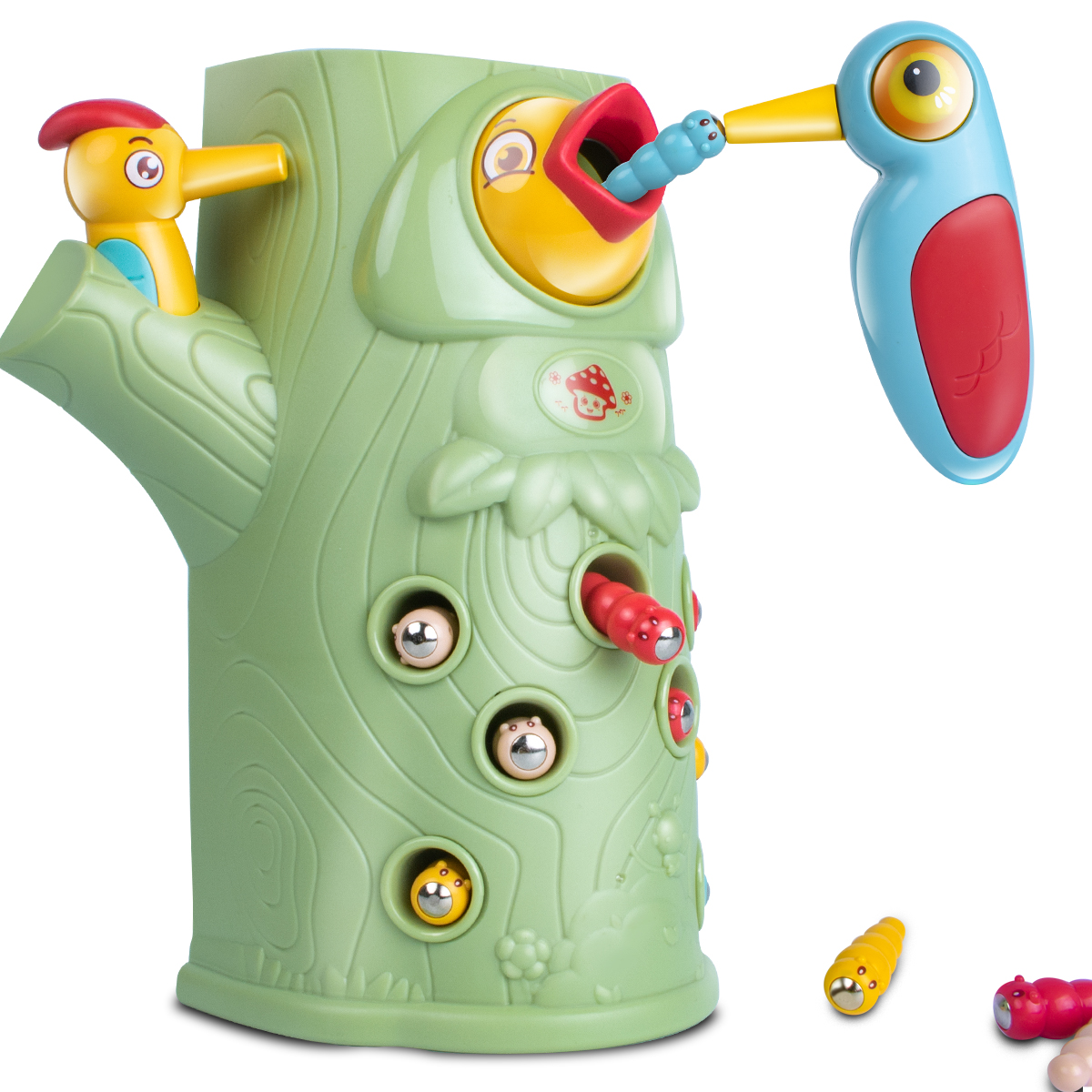 UNIH Fine Motor Skills and Game Toy, Catching and Feeding Woodpecker Toys, Toys for 3 4