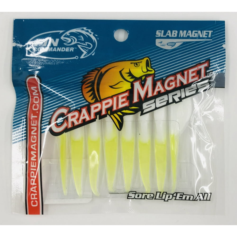 Fin Commander Crappie Slab Tails Fishing Lure, White