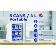 Pepsi Wheeled MIS150PEP Corded Electric Plastic 4 liters Mini Personal Fridge Cooler