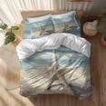 thumbnail image 2 of Retro Beach Starfish Full Size Comforter Set, Coastal Vintage Watercolor Ocean Marine Life Bedding for All Seasons, 4 Pcs Bed Set, 1Quiltcover (86"x86") ,1Sheet(80"x116"), 2Pillowcases (30"x20"), 2 of 9