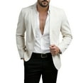thumbnail image 2 of Yusimy Men's Single Breasted Suit Jacket Notched Lapel Multiple Pockets Long Sleeve Solid Color Modern Formal, 2 of 9