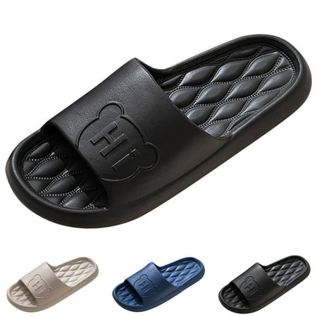 

Cathalem Soft Slippers for Men Men Slippers Fashion Animal Cartoon Indoor And Outdoor Massage Comfortable Warm Slippers Men Navy 8.5