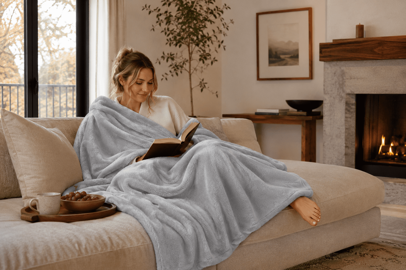 Mainstays Super Soft Plush Blanket, Gray, Twin, Adult/Teen