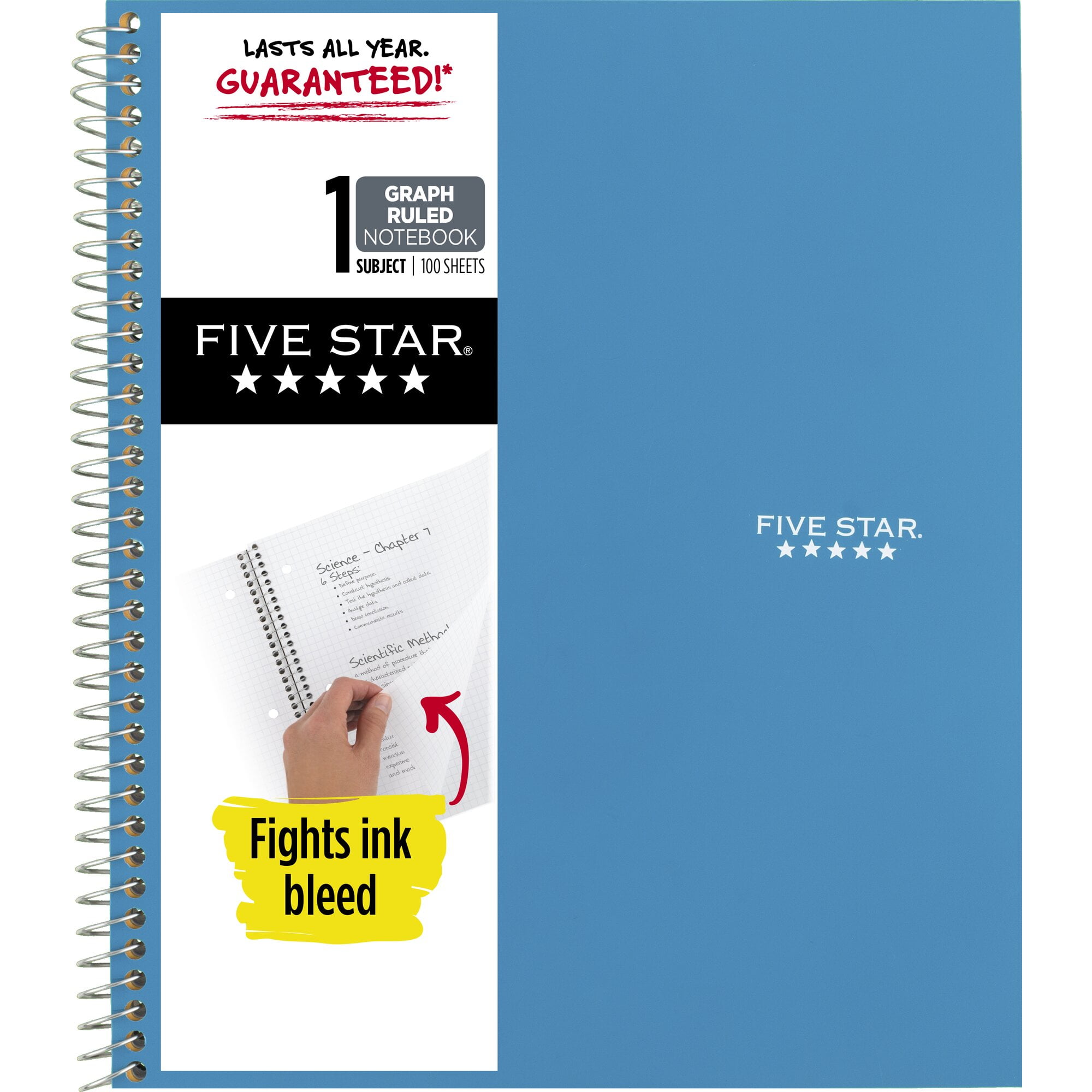 Five Star Wirebound Notebook Plus Study App 1 Subject Graph Ruled 8 12