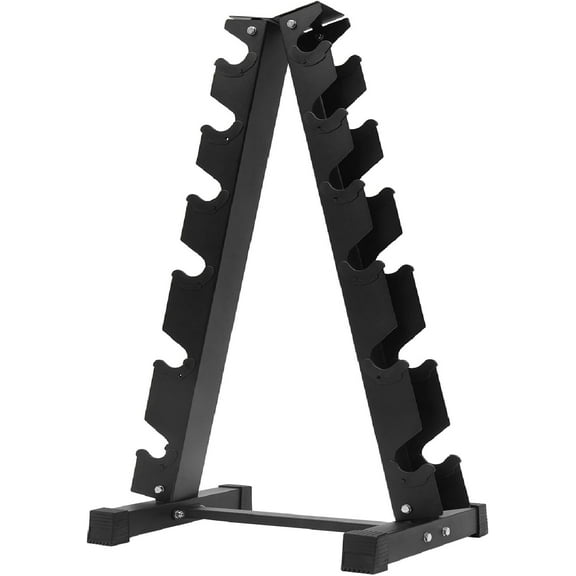 6 Tier Dumbbell Rack Stand Only, A Frame Compact Weight Rack for Home Gym Dumbbells, 660lbs Weight Capacity, Black