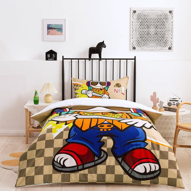 3D Animal Baseball Cartoon Quilt Cover Set Bedding Set Duvet Cover Pillowcases