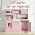 thumbnail image 6 of Best Choice Products Pretend Play Kitchen with Espresso Machine - Pink 502C with Herringbone, 6 of 9
