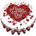 thumbnail image 3 of Valentine Tablecloth 60 Inch Round Valentine''s Day Red Rose Heart Buffalo Plaid Tablecloths Washable Tablecloth for Party Holiday Kitchen Dining Room Indoor Outdoor Decoration, 3 of 5