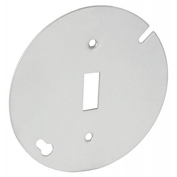 5 Pcs, 4 In. Flat Octagon Box Cover, Toggle Switch, Zinc Plated Steel