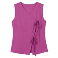 thumbnail image 5 of Women's Sleeveless V-Neck Linen Tank Top, Solid Color Casual Summer Blouse, 5 of 7