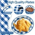 thumbnail image 4 of Gingham Oval Paper Plates 11inch Blue and White Checkered Plates and Napkins, Blue and White Plaid Birthday Tableware Outdoor for BBQ Gathering Picnic Blue Boys Theme Party Supplies, 25 Guest, 4 of 14
