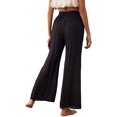thumbnail image 2 of Women's Elastic Waist See Through Wide Leg Palazzo Cover Up Pants, 2 of 5