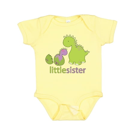 

Inktastic Little Sister Purple Gift Baby Girl Bodysuit