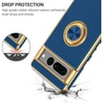 thumbnail image 3 of Pixel 7 Pro Case, Google Pixel 7 Pro Case with 360° Ring Holder Kickstand Magnetic Car Mount Support Shockproof Anti-Slip Protective Electroplated Case for Google Pixel 7 Pro 6.7''-Blue, 3 of 16