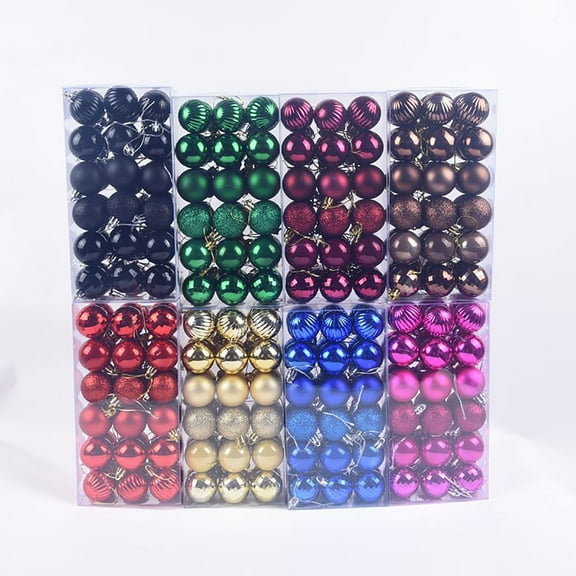 BSJJY 36Pc 6 StylesChristmas Balls,1.57In Christmas Tree Hanging Ball,Shatterproof Christmas Baubles(Boxed),Royal Blue