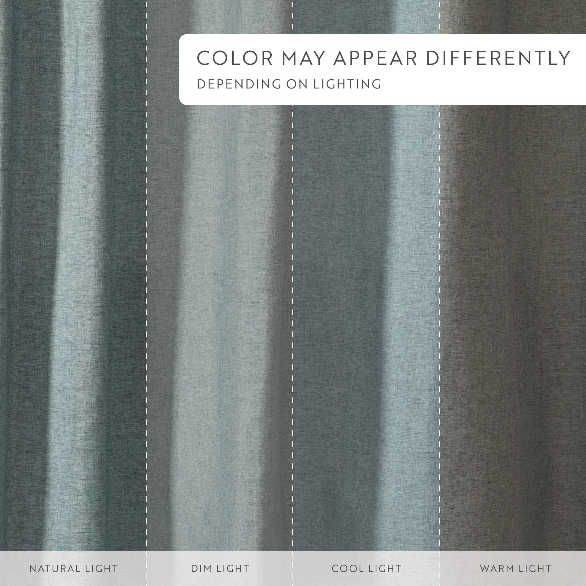 Linen-Look Polyester Shower Curtain in Essential Colors